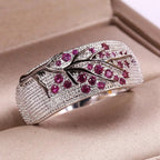 Brede ring bezet met kristallen levensboom