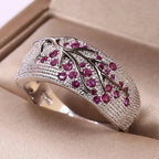 Brede ring bezet met kristallen levensboom