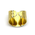 Unisex brede ring met Joodse Hebreeuwse gravure