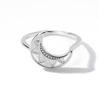 Ring Maan Sterren Dames zilver