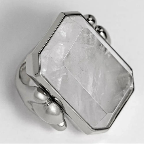 Vintage Franse Marique kristallen ring 