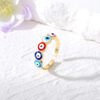 Ring Turks Blauw Boze Oog multicolor
