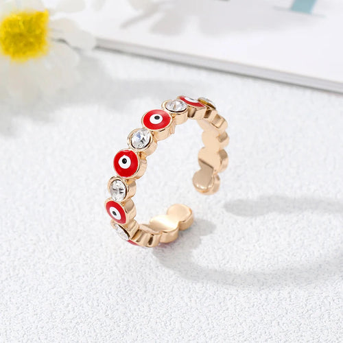 Ring Boze Blik Blauwe Turkse Boheemse Stijl rood