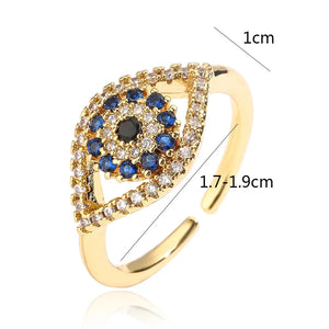 Bague Mauvais Oeil Bleu Turc Zircon