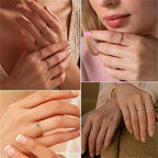 Minimalistische ring met rechthoekige geboortesteen voor vrouwen