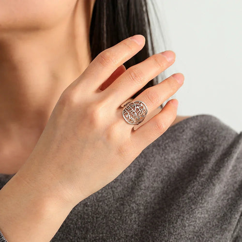 Unisex ring met Joodse Hebreeuwse gravure in zilver