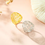 Unisex ring met Joodse Hebreeuwse gravure in zilver