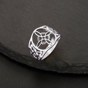 Bague Noeud de Sorcière Femme Protection Anneau Wiccan argent