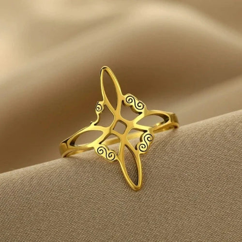 Ring Fijn Heksenknoop Goud