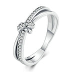 Ring met strik en zilverkleurige strass