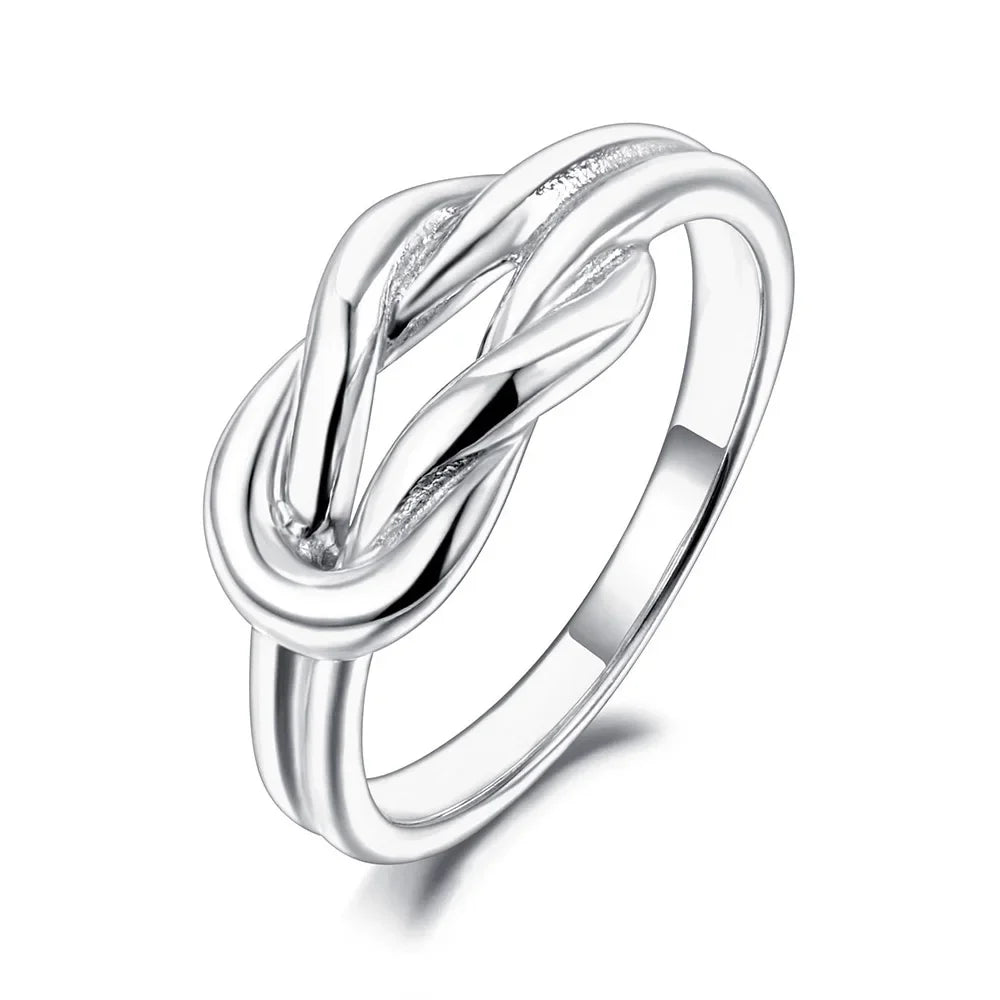 Ring met knoop voor dames zilver