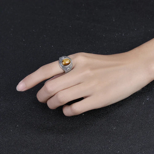 Bague Oeil de Tigre Anneau Femme