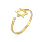 Open ring met de symbolische Joodse <span data-glossary-id="star-of-david">Davidster</span> in goud