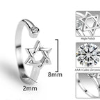 Open ring voor dames met de <span data-glossary-id="etoile-de-david">Davidster</span> joods symbool