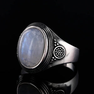 Bague Ovale Anneau Pierre de Lune Femme