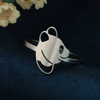 Dunne Panda Ring Zilver