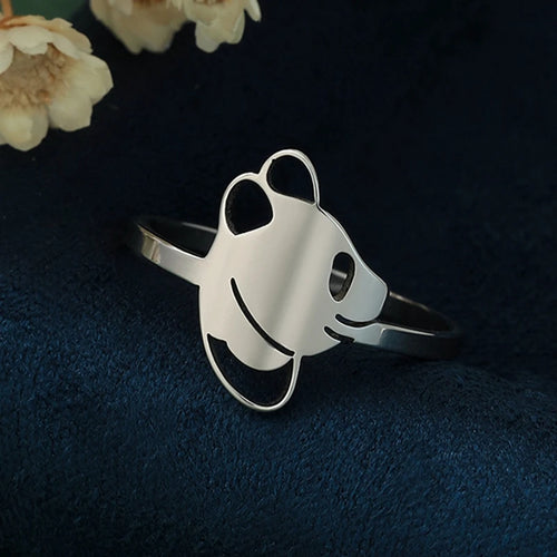 Dunne Panda Ring Zilver