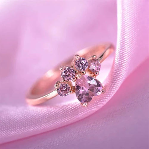 Ring Kattenpoot roségoud