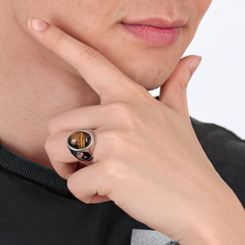 Ring met Tijgeroog Steen voor Dames en Heren
