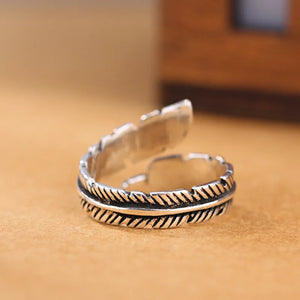 Bague Plume Argentée pour Femme