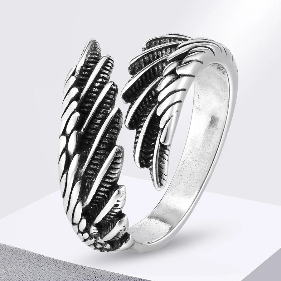 Zilverkleurige veerring voor heren