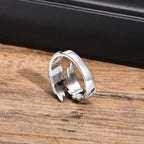 Zilverkleurige veerring voor heren