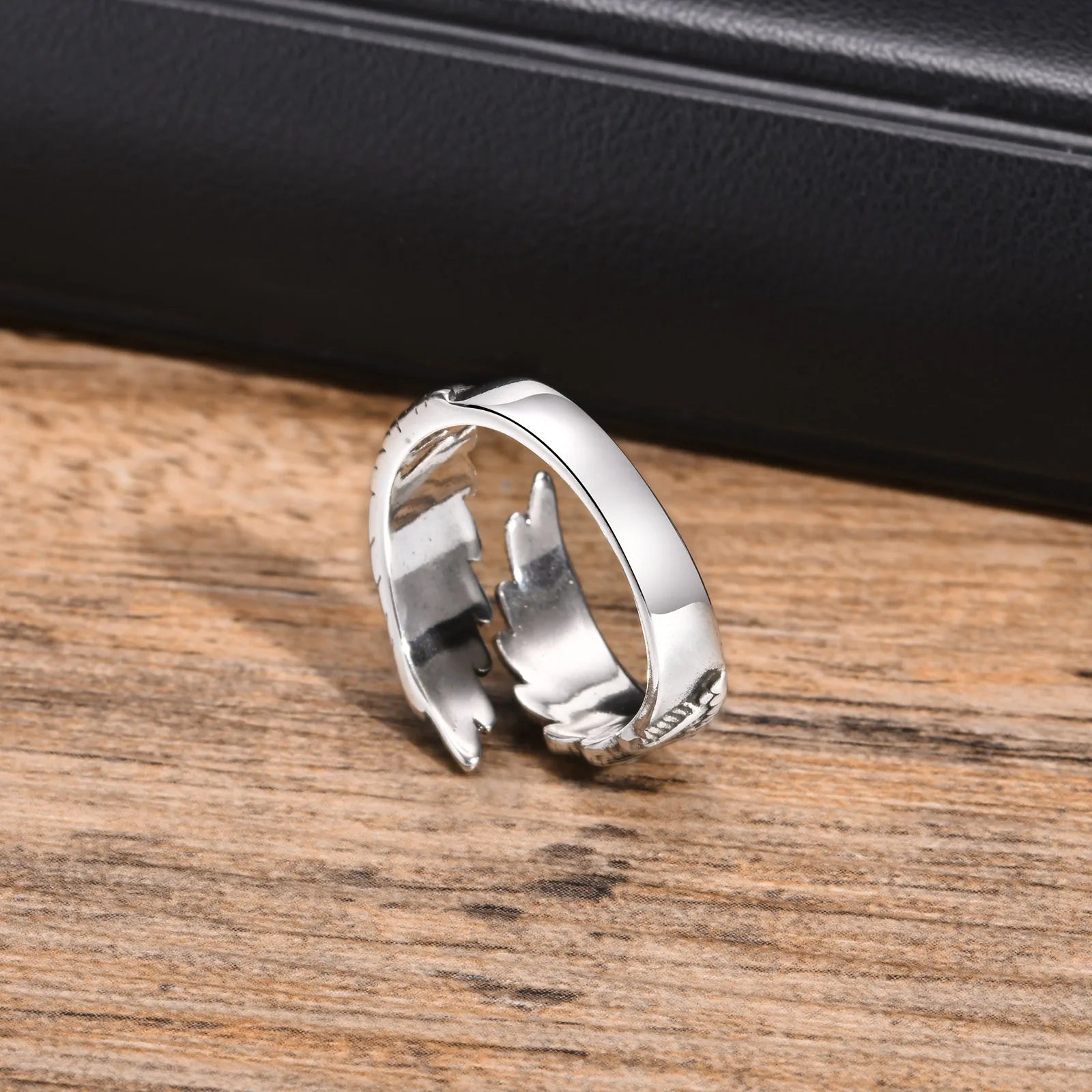 Zilverkleurige veerring voor heren