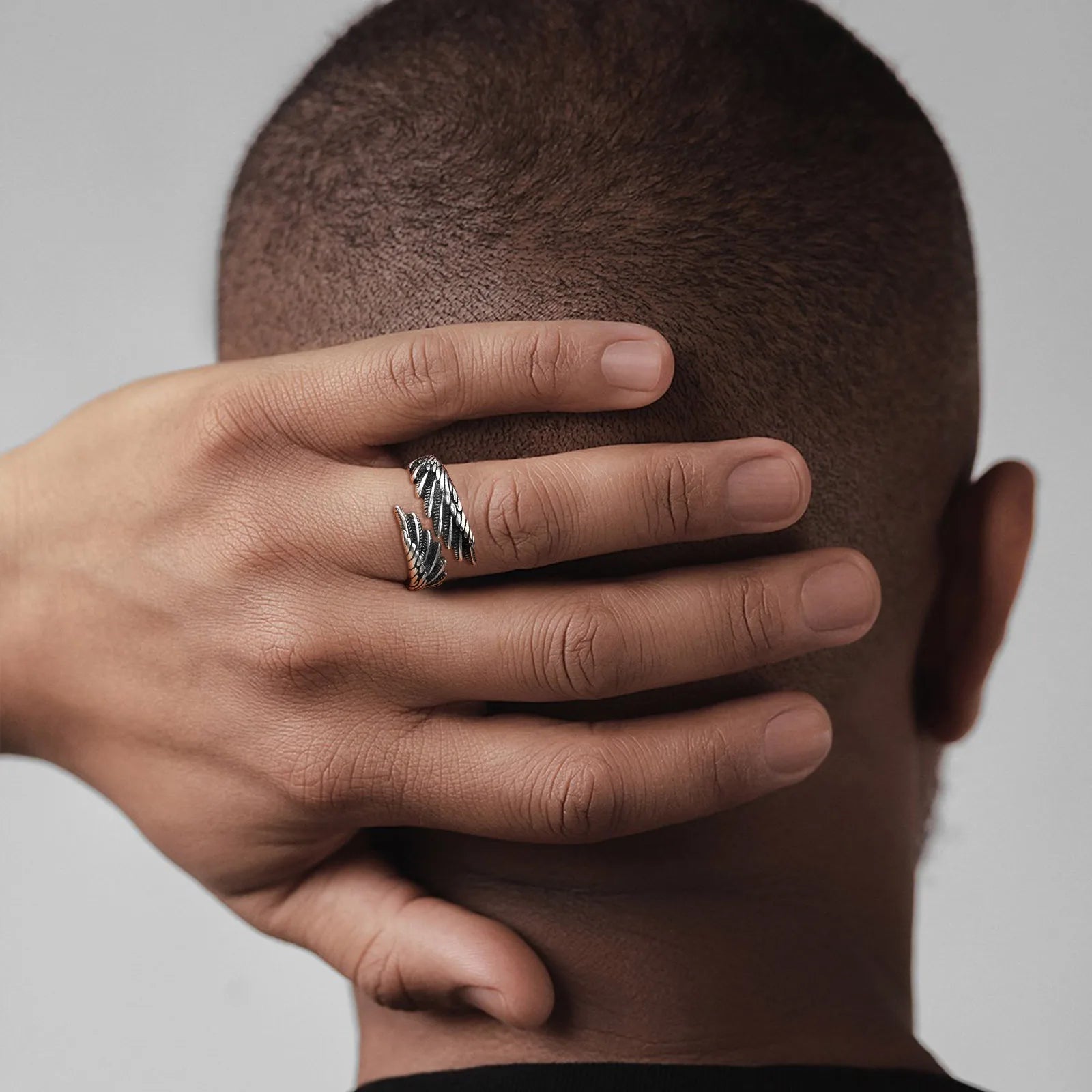 Zilverkleurige veerring voor heren