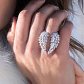 Bague Plume en Zircon argent