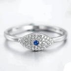 Geluksring Blauwe Turkse Boze Oog in Zirkoon