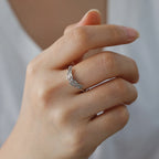 Damesring engelenvleugels zilver