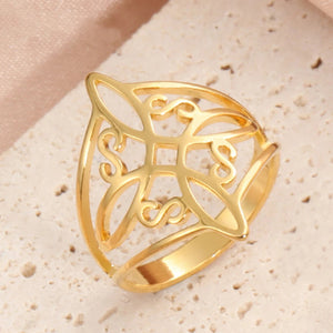 Bague Protection Noeud De Sorciere Anneau Homme Femme Wiccan or