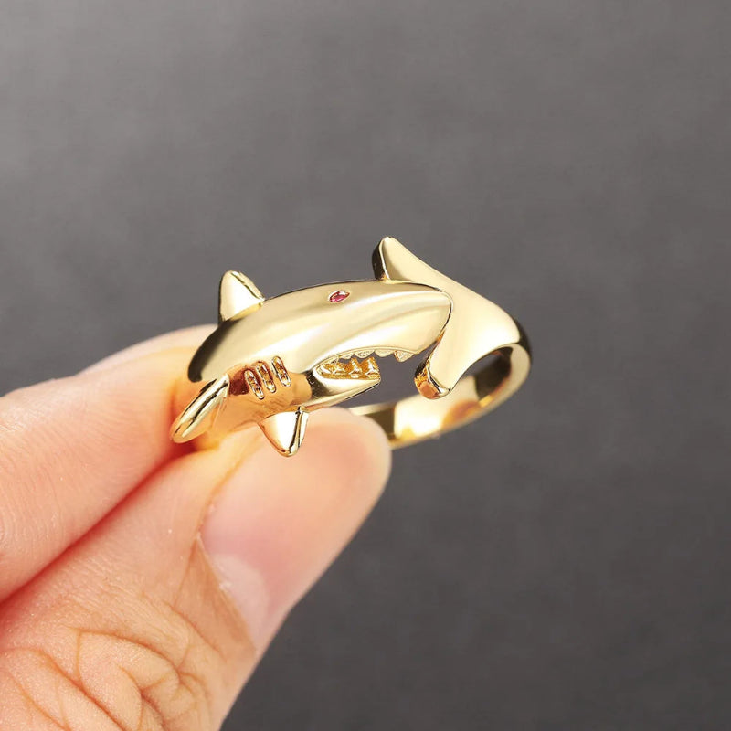 Bague Requin avec Zircon or