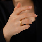 Bague Rétro avec Trèfles à 4 Feuilles pour Femme or