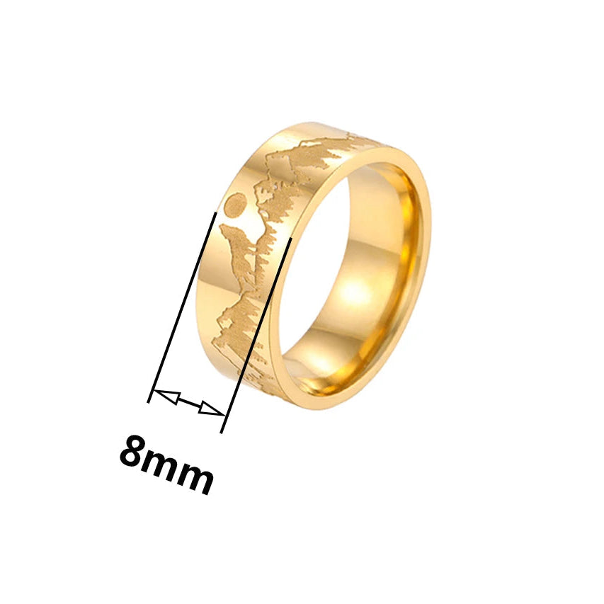 Bague Rétro Montagnes Lion et Soleil