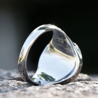Ronde levensboomring met geel kristal