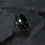 Bague Rotative Anti-Stress pour Homme noir