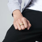 Bague Rotative avec Croissants de Lune pour Homme or