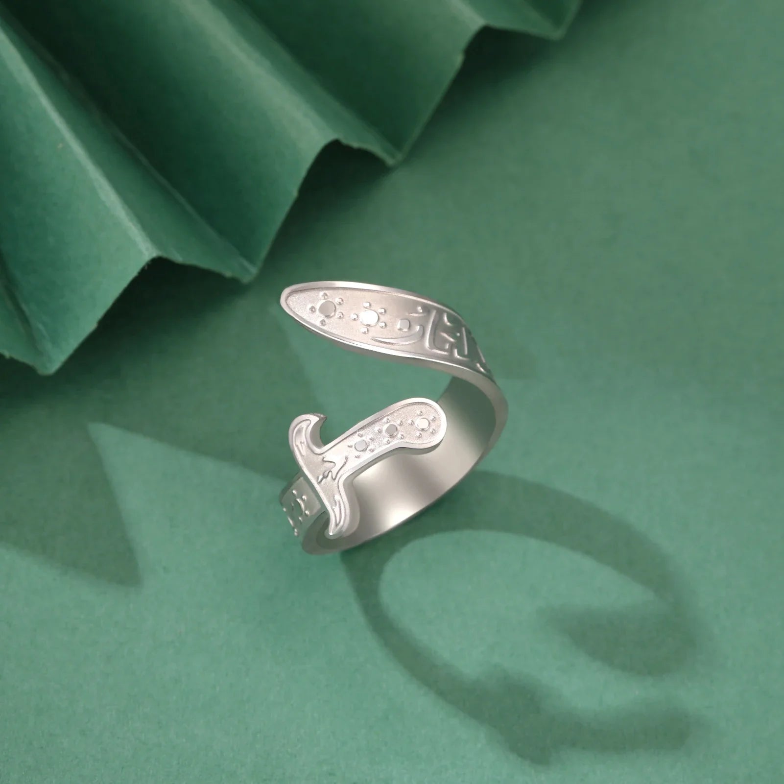 Ring met Ali Zulfiqar zwaard Arabisch symbool zilver
