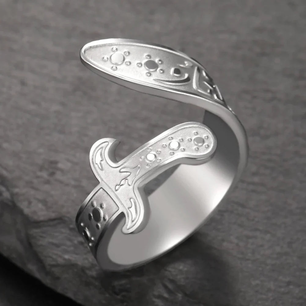 Ring met Ali Zulfiqar zwaard Arabisch symbool zilver
