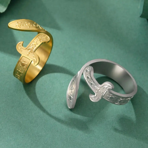 Ring met Ali Zulfiqar zwaard Arabisch symbool goud