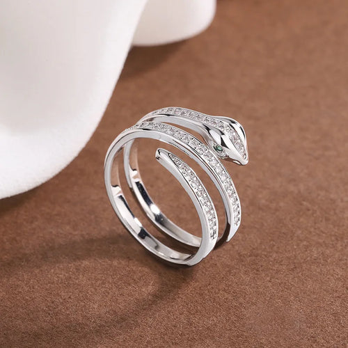 Slang Ring Reptiel Dames zilver