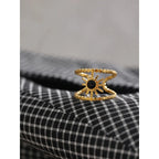 Bague Soleil Avec Pierre Noire