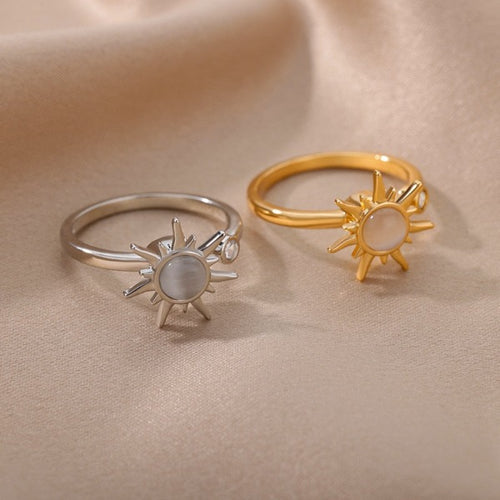 Zonne Ring Dames Opalen Steen Sterrenring