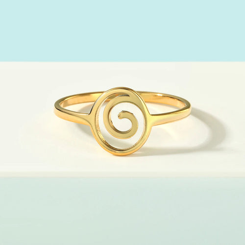 Bague Spirale Géométrique or