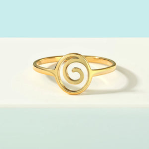 Bague Spirale Géométrique or