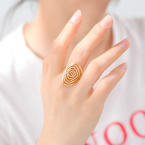 Bague Spirale Géométrique Femme or