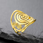 Brede spiraalring voor dames goud