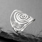 Brede spiraalring voor dames zilver