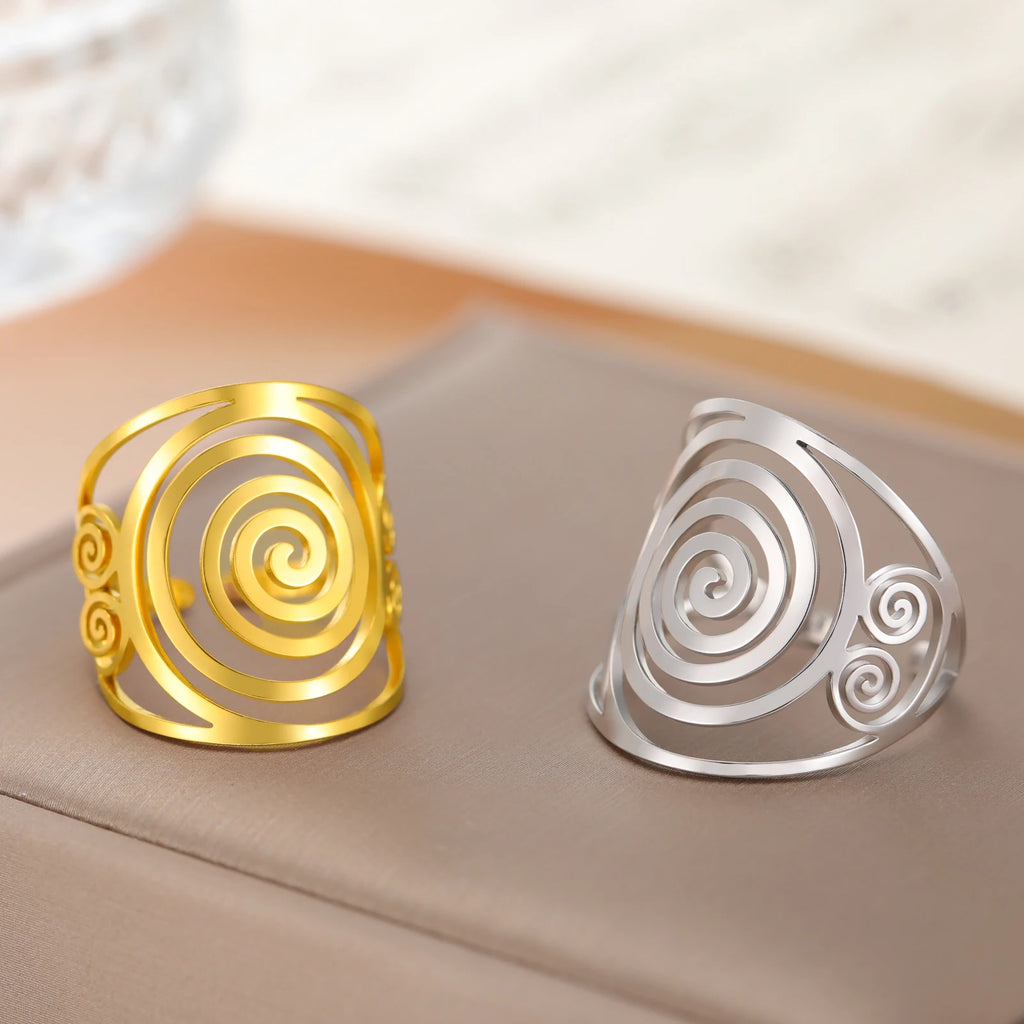 Brede spiraalring voor dames zilver